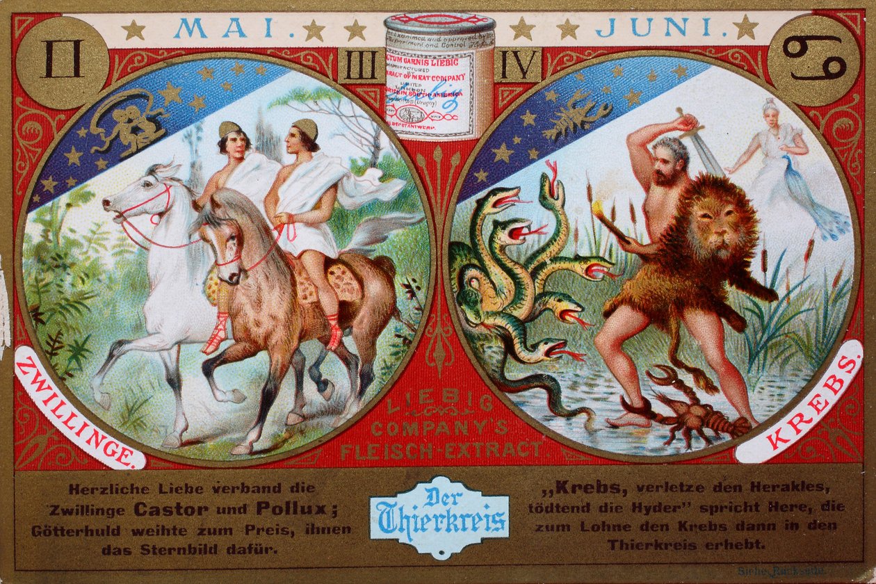 Samlers bildeserie The Zodiac, mai og juni, Tvillinger og kreft av Unknown artist