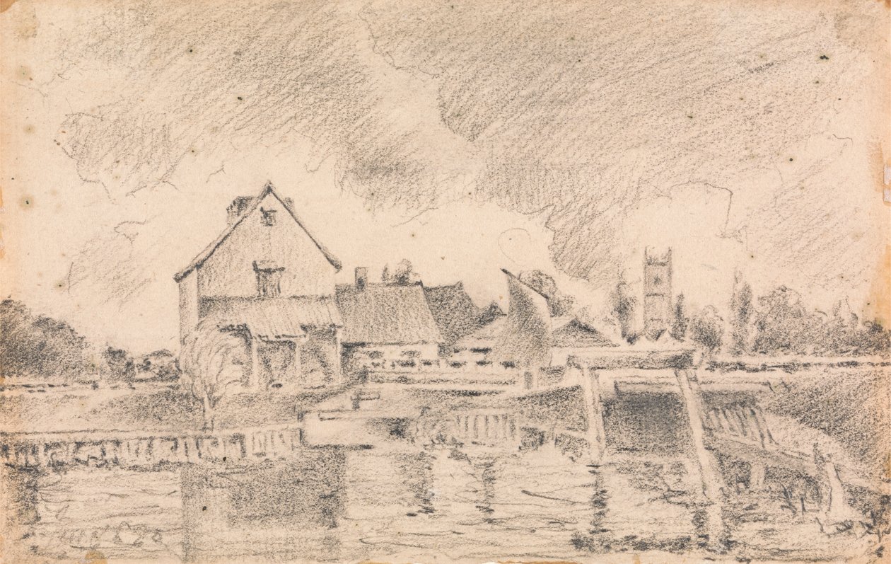 Kopi av konstabelens maleri, Dedham Lock and Mill av Unknown artist