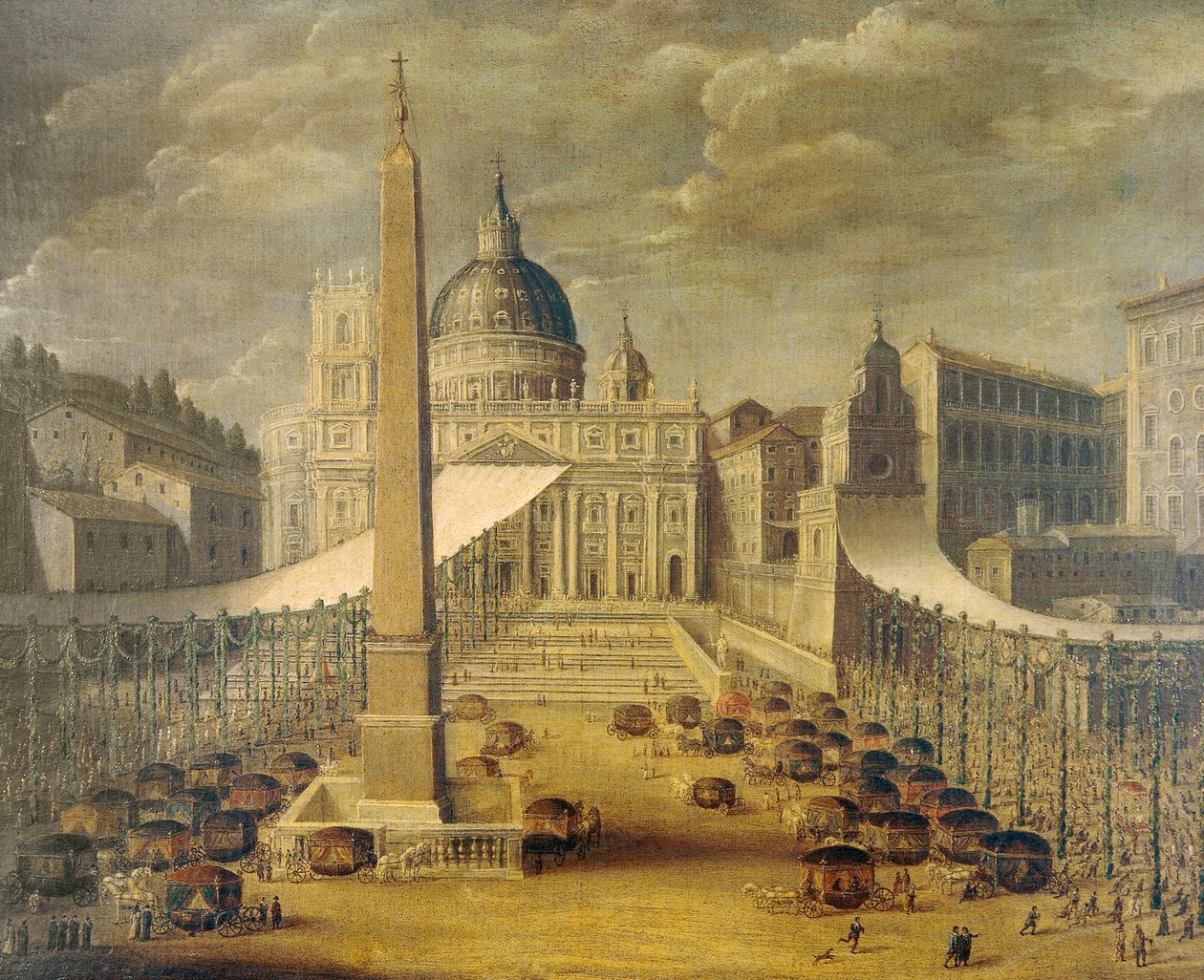 Corpus Christi prosesjon på Petersplassen på tiden til pave Innocent X, ca 1646, av en ukjent kunstner, olje på lerret av Unknown artist