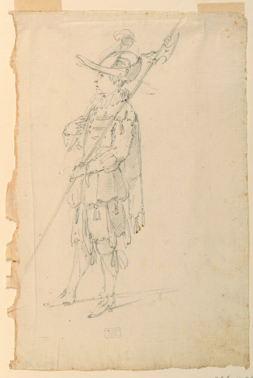 Kostymedesign: En helleberdier for en ballett av Unknown artist