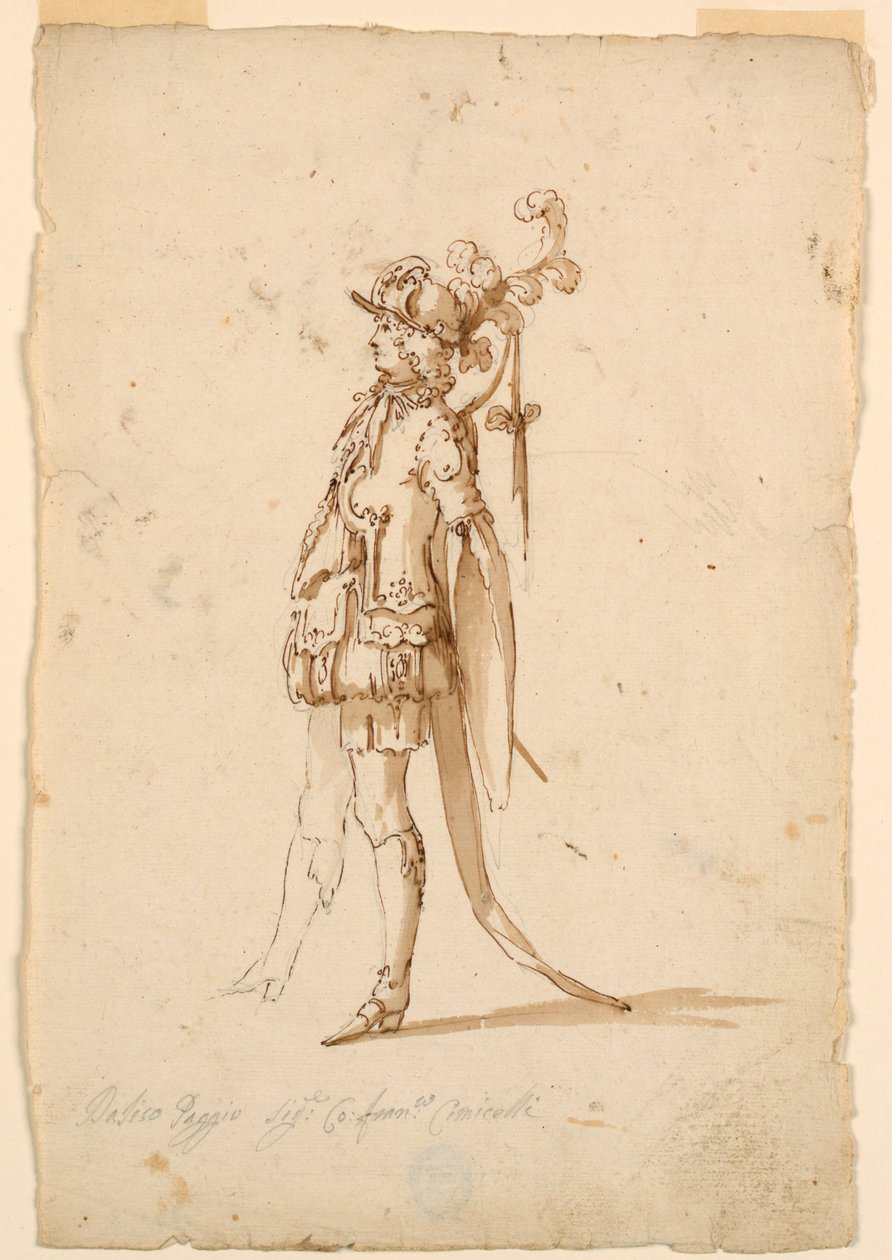 Kostymedesign: En side for en ballett av Unknown artist