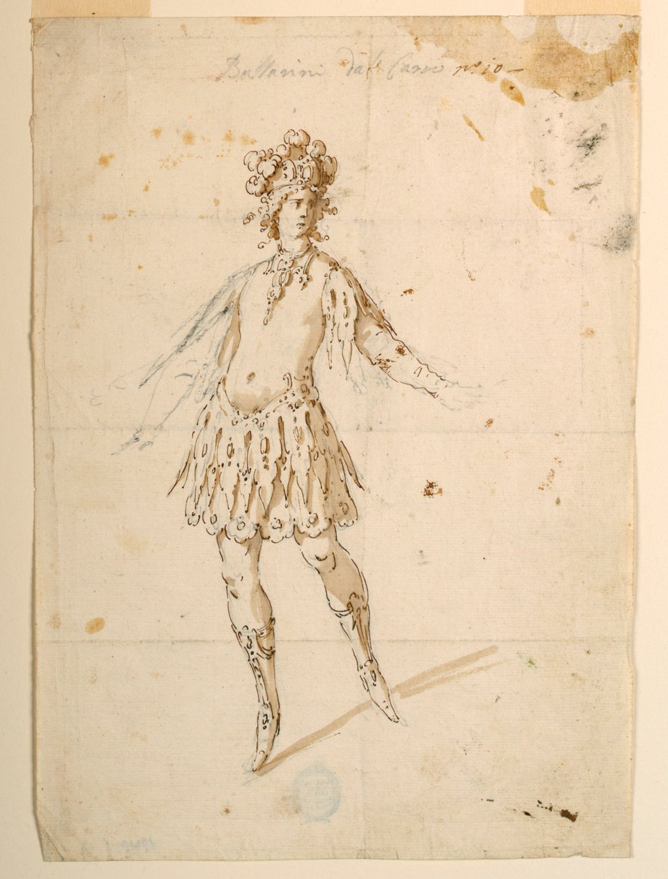 Kostymedesign: Danser som skal opptre på en vogn for en ballett av Unknown artist