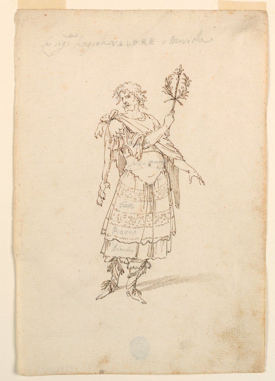 Kostymedesign: tapperhet og musikk for en ballett av Unknown artist