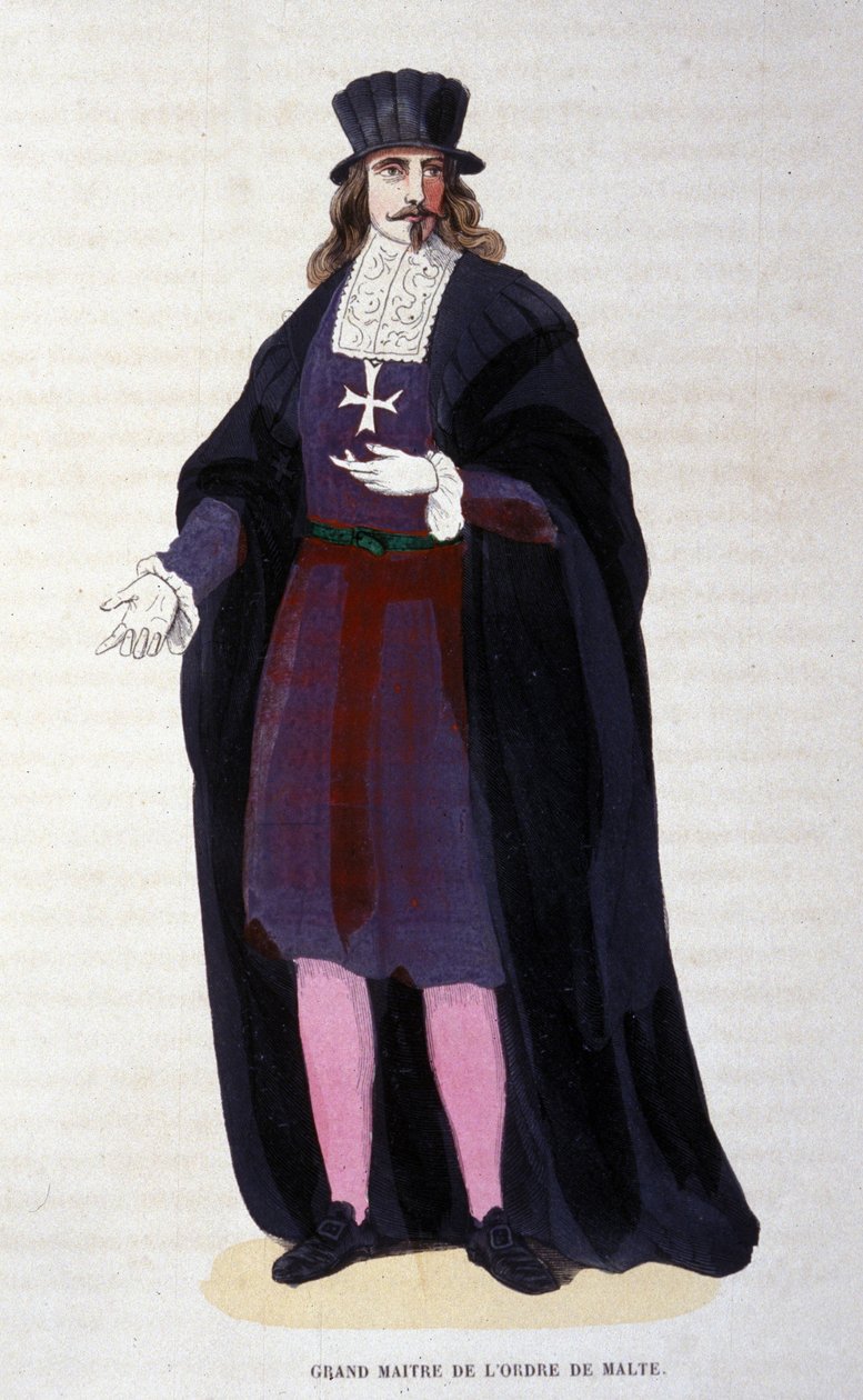 Kostyme til Grand Master of the Order of Malta. gravering fra begynnelsen av 1800-tallet av Unknown artist