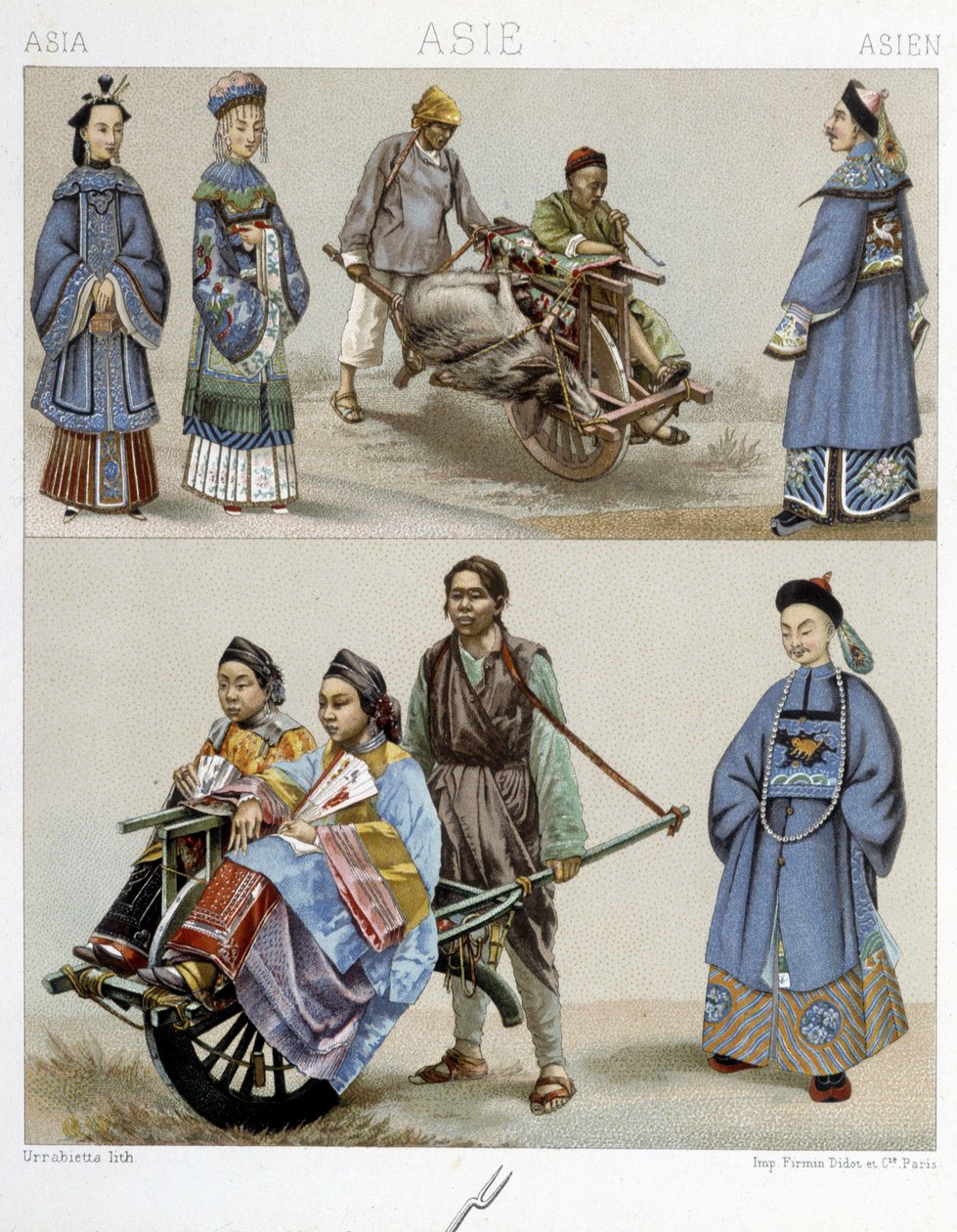 Kostymer og transport i Kina av Unknown artist
