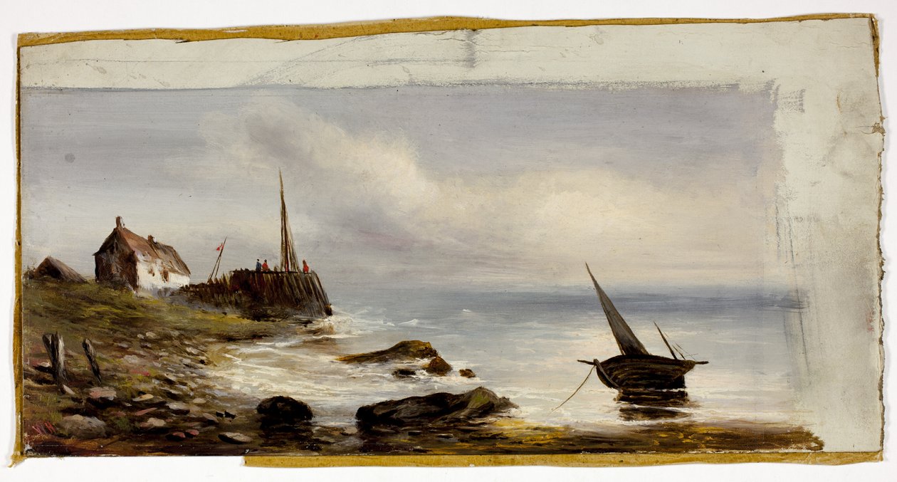 Hytte ved bredden av Unknown artist