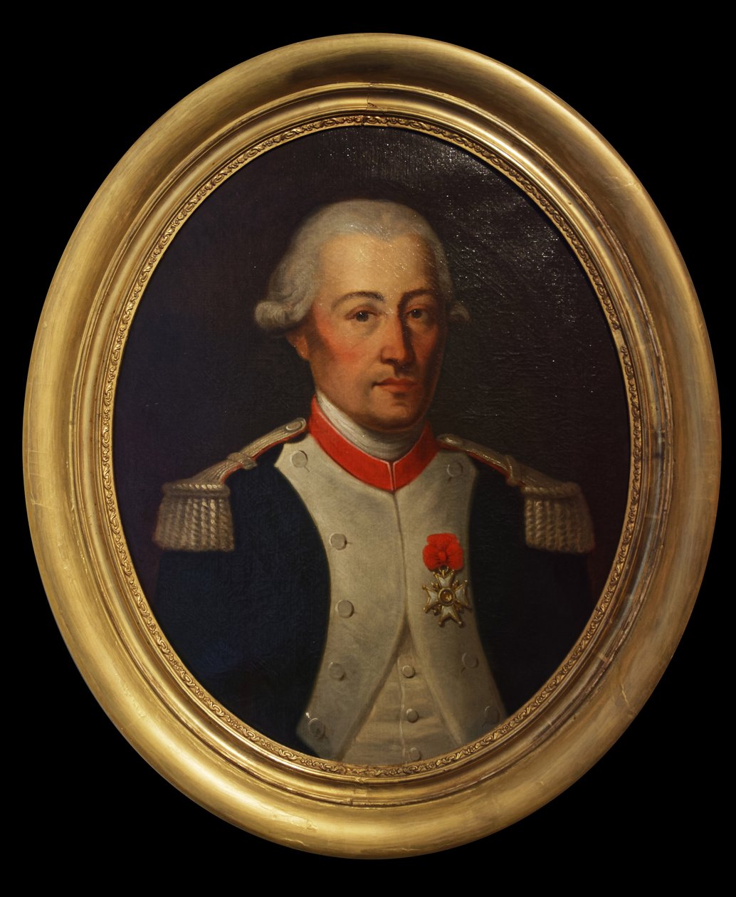 Grev Laurent de Migot, oberstløytnant for regimentet av Artois-drager, sent på 1700-tallet (olje på lerret) av Unknown artist