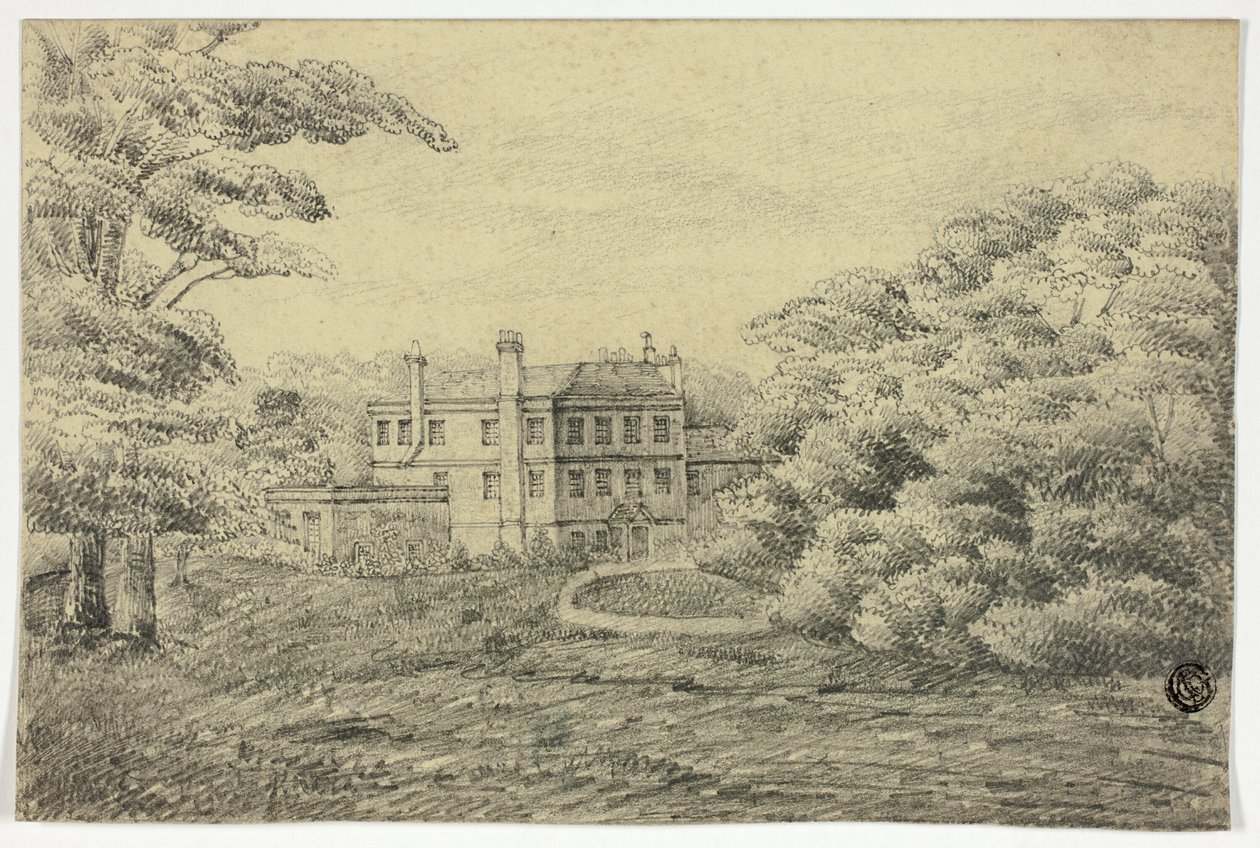 Landsted med herskapshus av Unknown artist