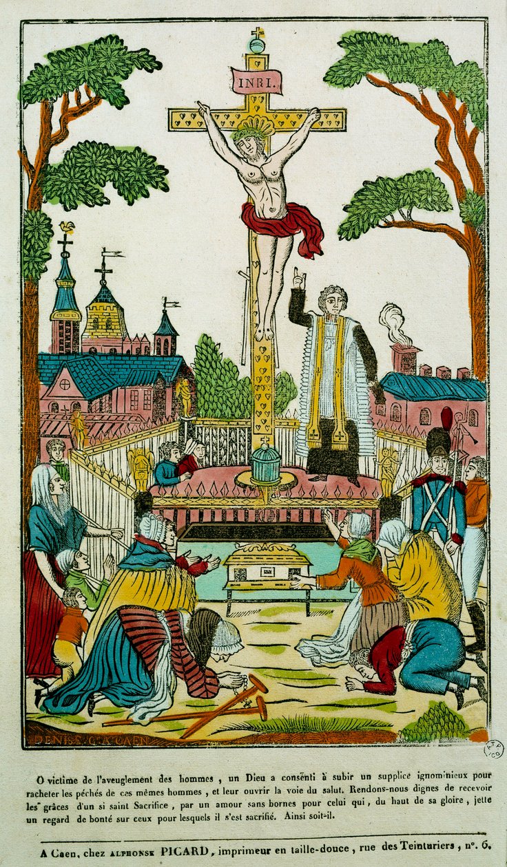 Crucifixion Gravering av 1800-tallets Paris, B.N. av Unknown artist