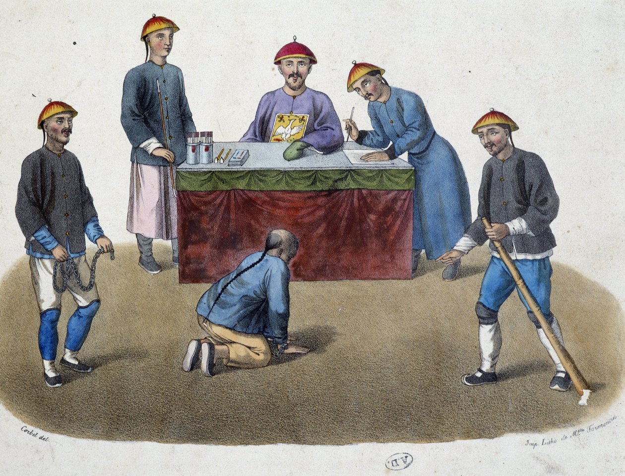 Kinesernes daglige liv - rettferdighet: forhindret før en sorenskriver, sd. 1800-tallet av Unknown artist