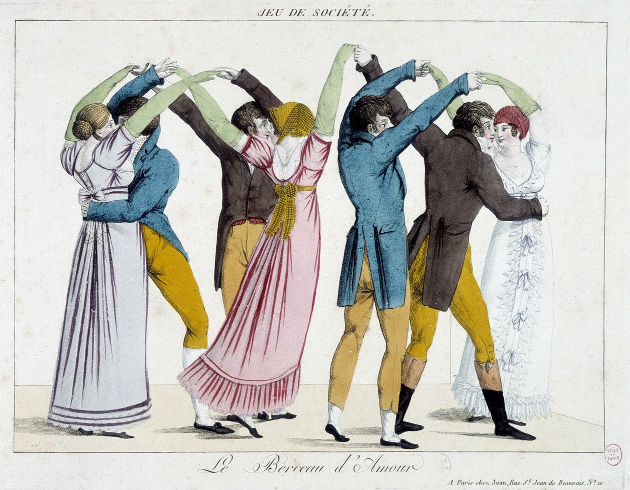 Dansebevegelse kalt "The Cradle of Love", tidlig på 1800-tallet av Unknown artist