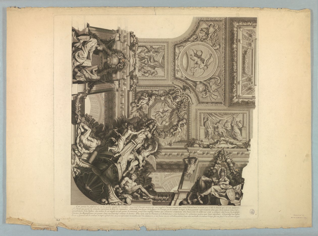 Dekorasjoner av Lebrun og Mignard på slottet i Versailles av Unknown artist