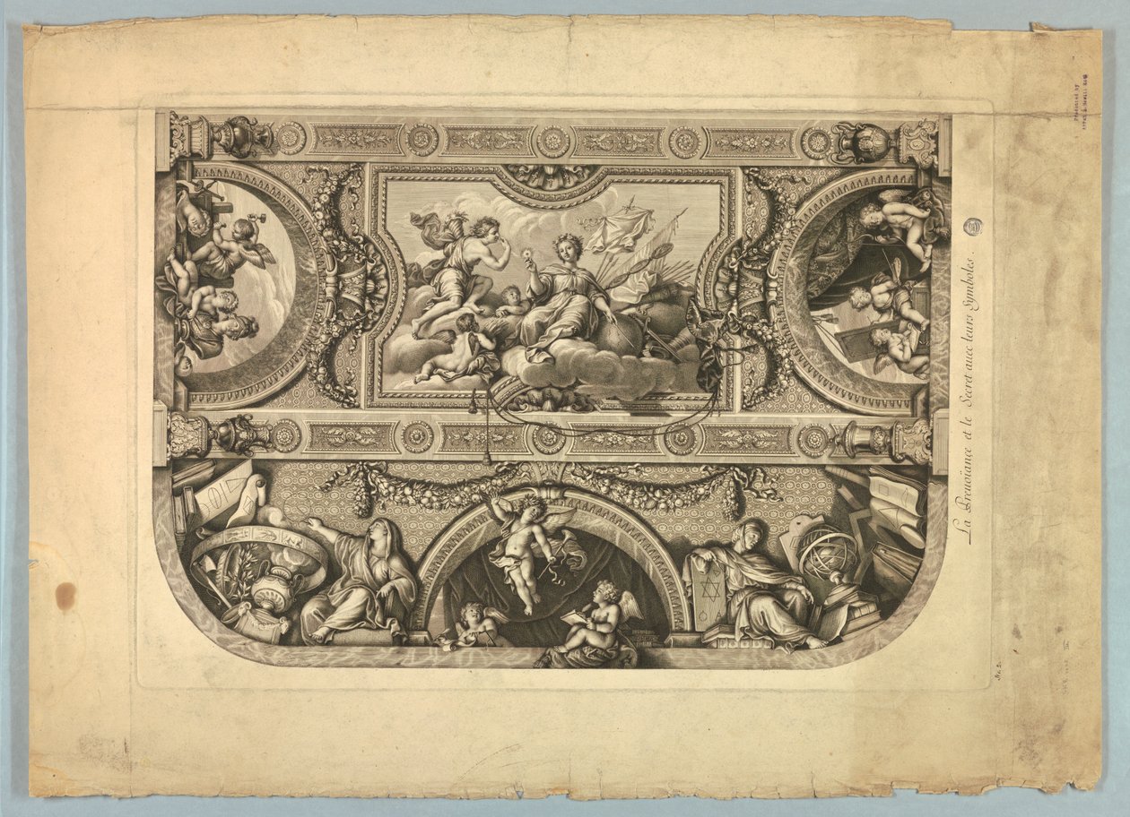 Dekorasjoner av Lebrun og Mignard på slottet i Versailles av Unknown artist