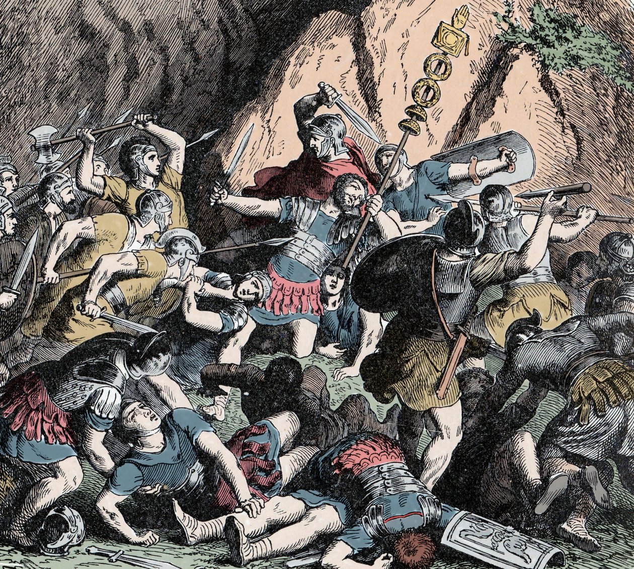 Fabians nederlag - Andre puniske krig (218-201 f.Kr.): nederlaget til den fabianske hæren og strategien for åger til Fabius Maximus (Quintus Fabius Maximus Verrucosus, kjent som Cunctator (timeren) eller Ovicula, ca. 275-203 f.Kr. ), mot plyndring av ar av Unknown artist