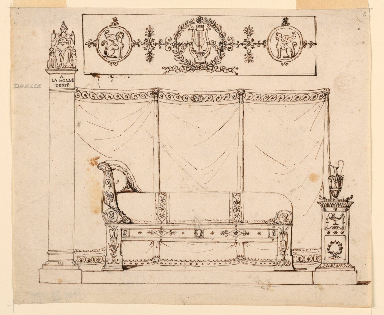 Design for soveromsmøbler av Unknown artist