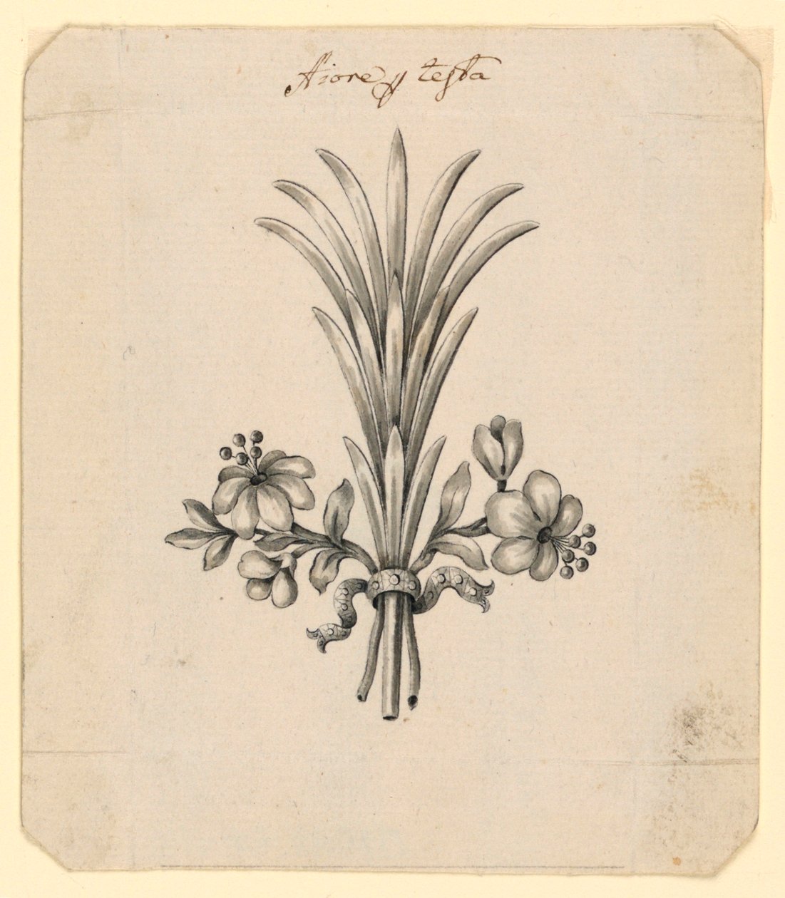 Design for blomster som hårkjole av Unknown artist