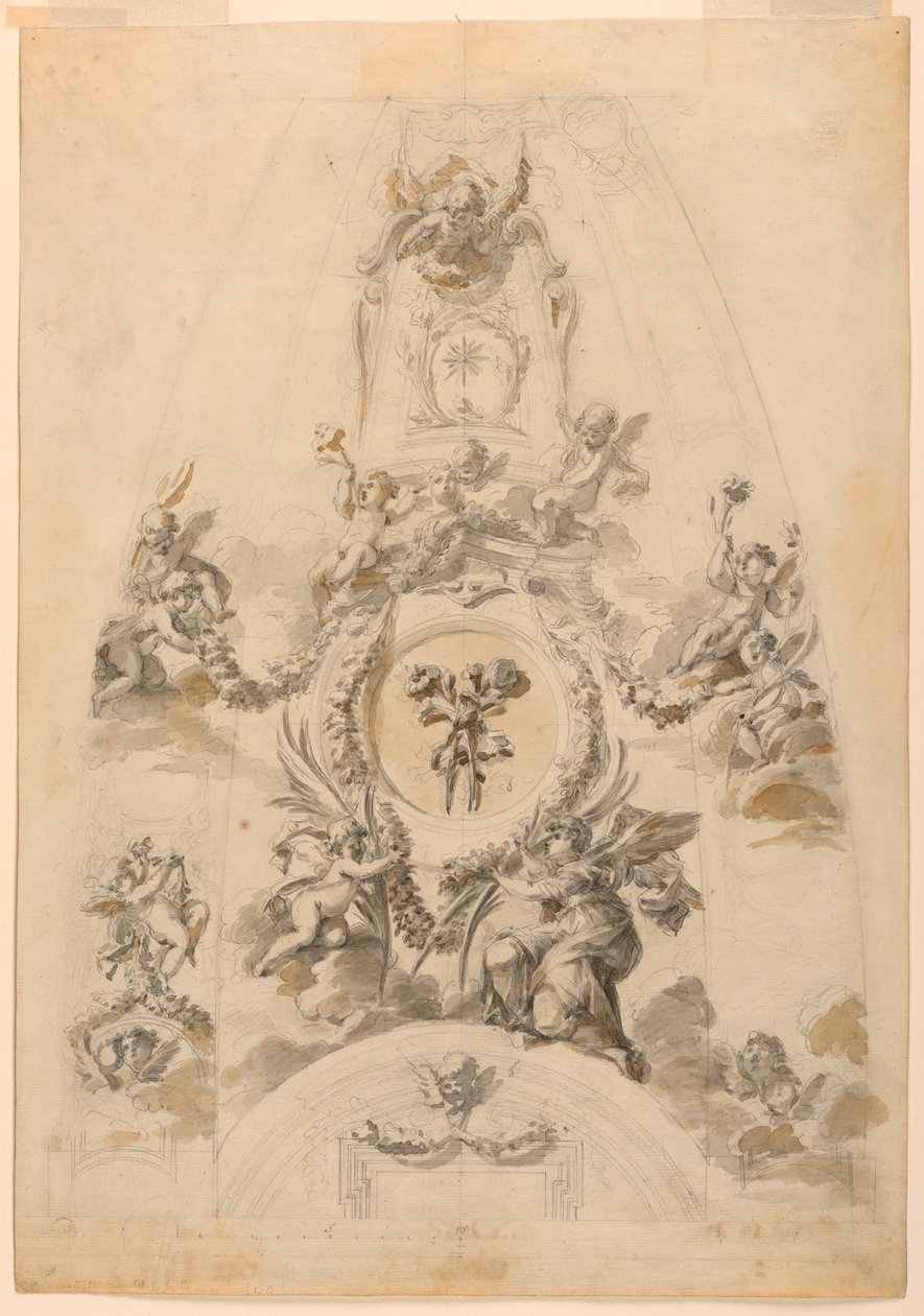 Design for Painted Cupola av Unknown artist