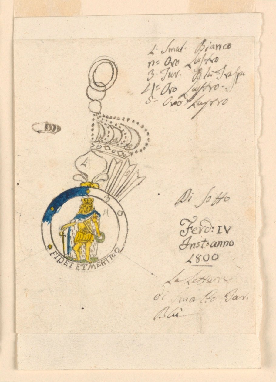 Design for et merke fra den sicilianske militærordenen av Unknown artist