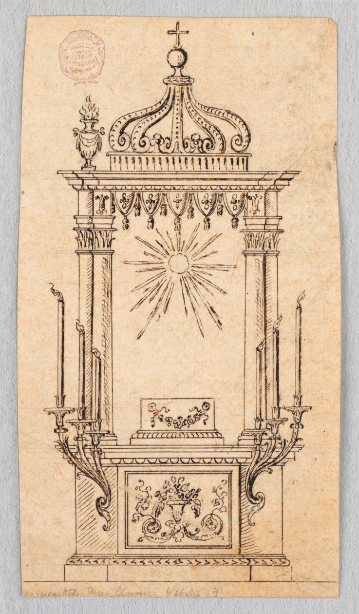 Design for en Baldacchino for utstillingen til verten av Unknown artist