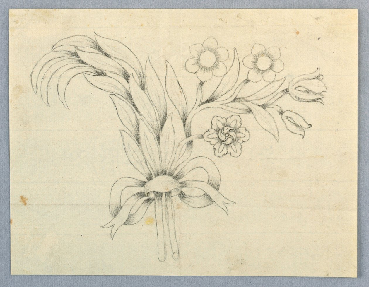 Design for en brosje med blomster av Unknown artist