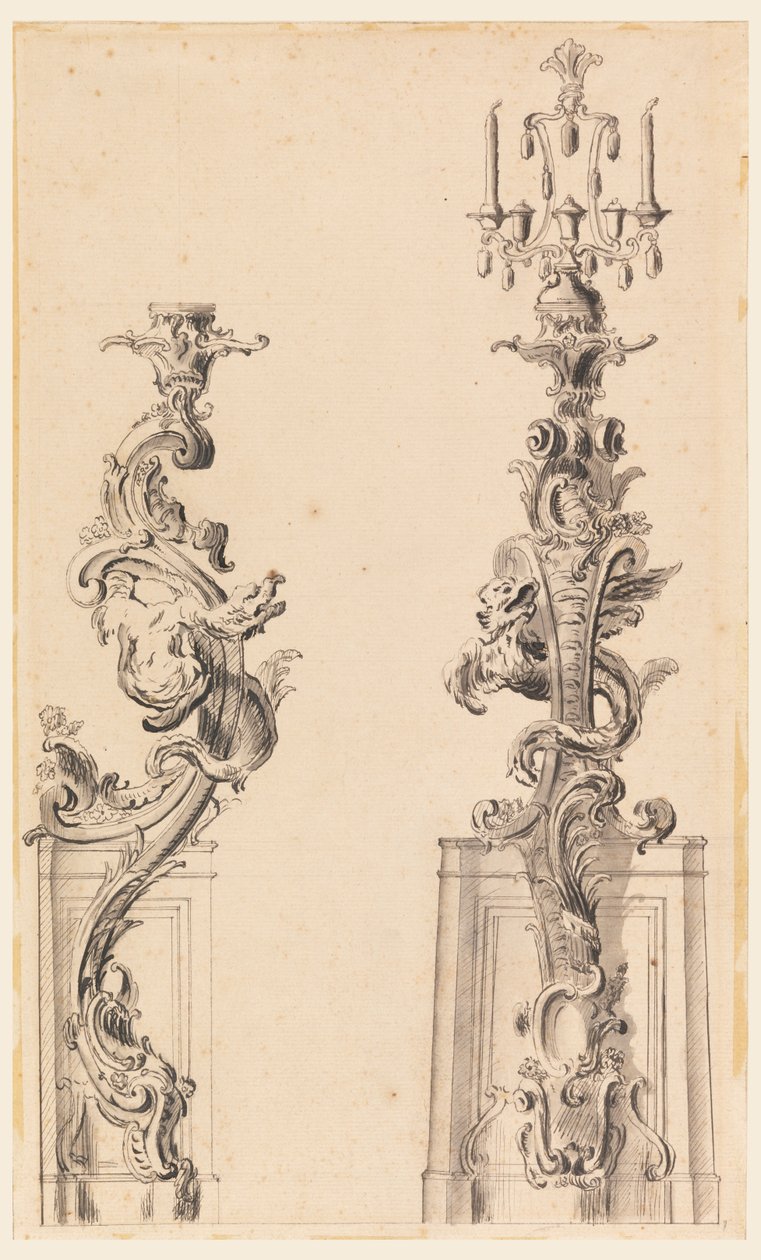 Design for en stearinlysbrakett av Unknown artist