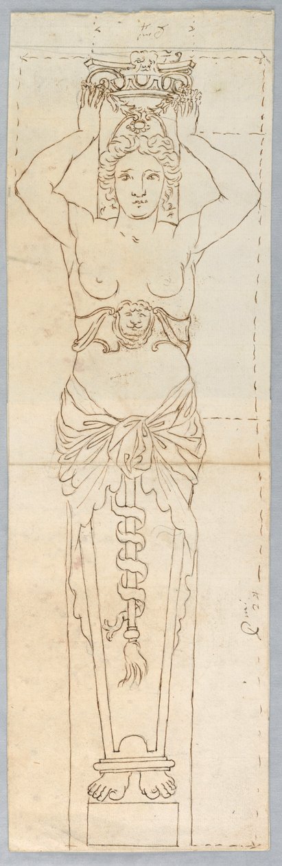 Design for en karyatid av Unknown artist