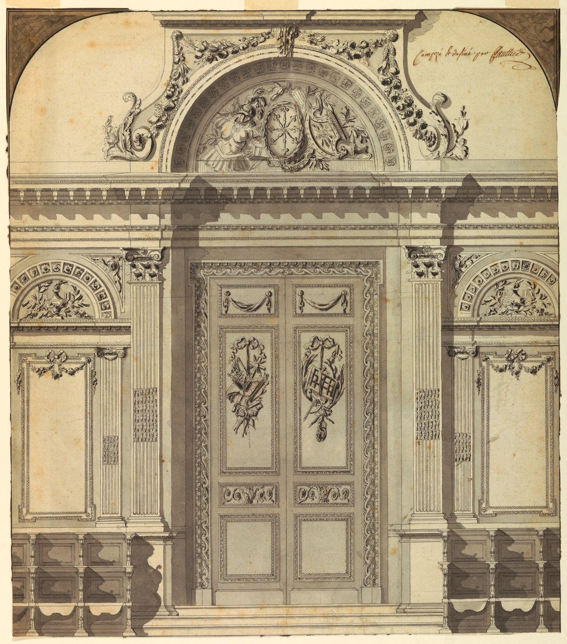 Design for en inngang til kirkeveggen av Unknown artist