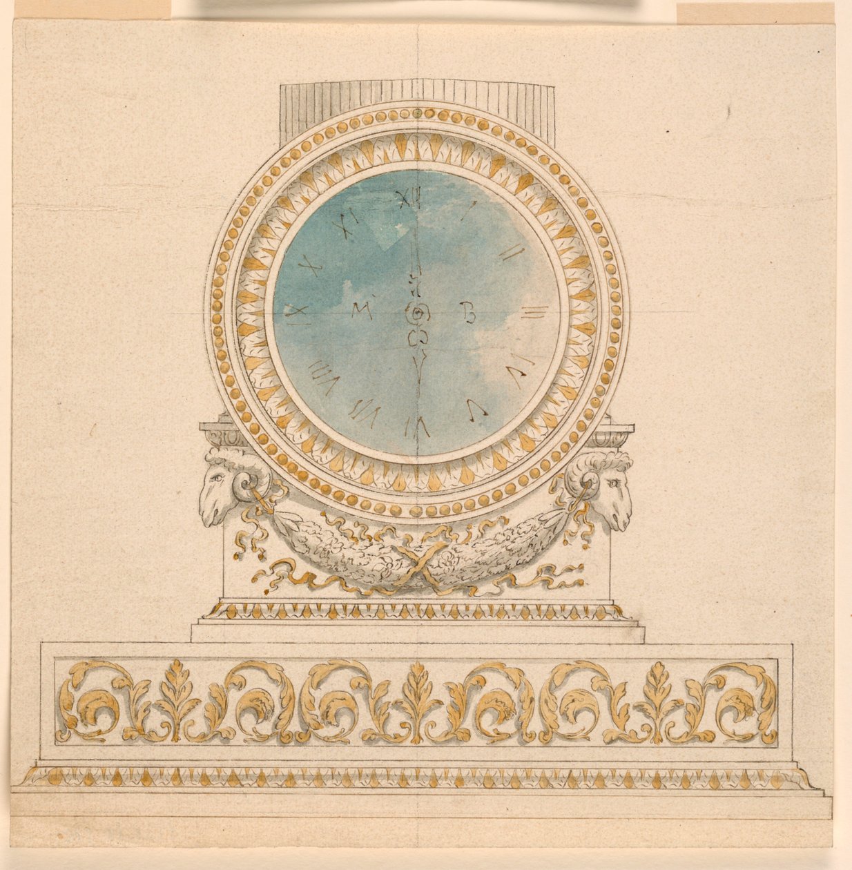 Design for en klokke av Unknown artist