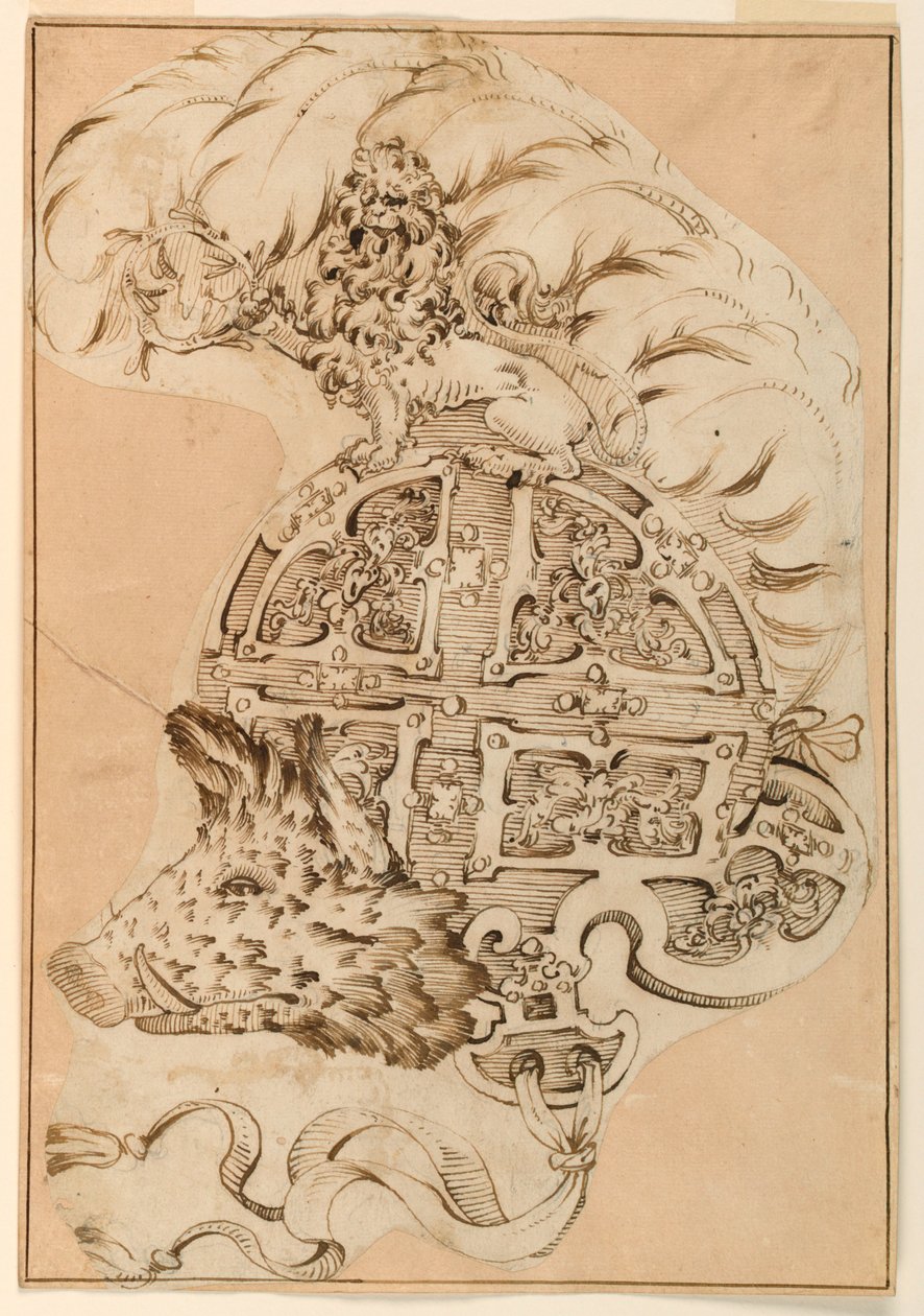 Design for en dekorativ Burgonet av Unknown artist