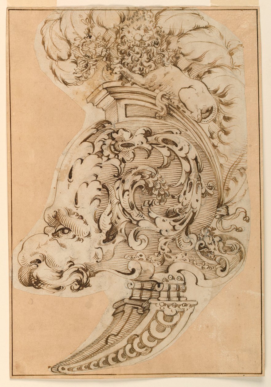 Design for en dekorativ Burgonet av Unknown artist