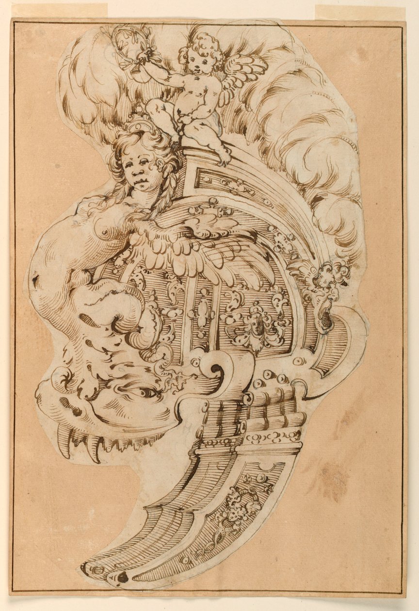 Design for en dekorativ Burgonet av Unknown artist
