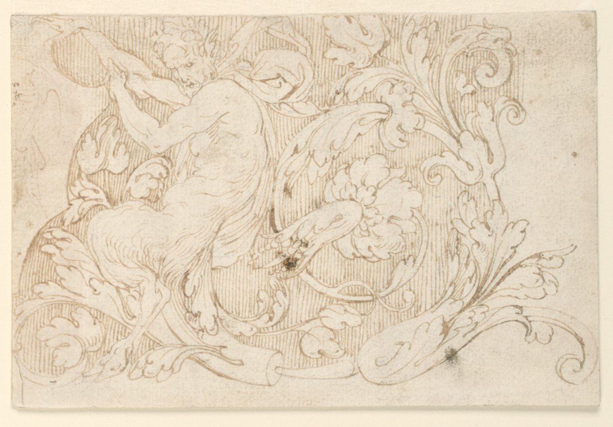 Design for en detalj av en arabesk frise av Unknown artist