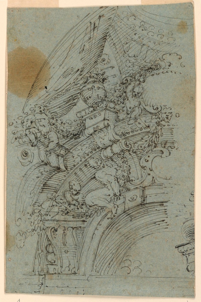 Design for et kuppelformet tak av Unknown artist