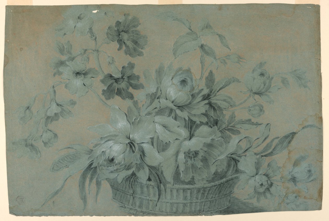 Design for et blomsterkurvmotiv av Unknown artist