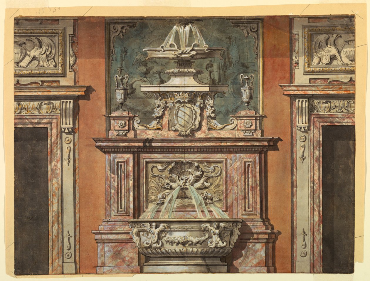 Design for en hallvegg av Unknown artist