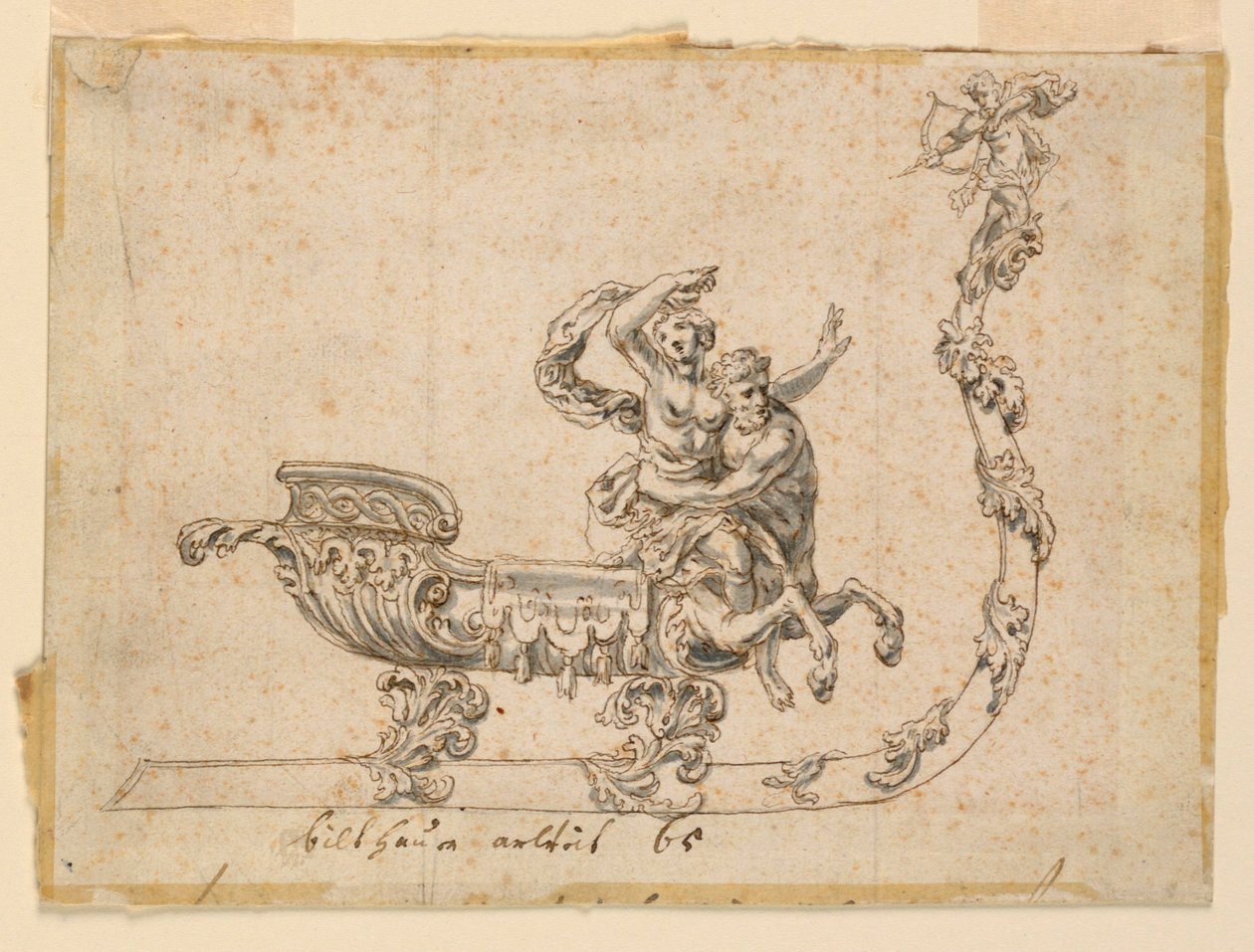 Design for en saltkjeller i form av en slede av Unknown artist