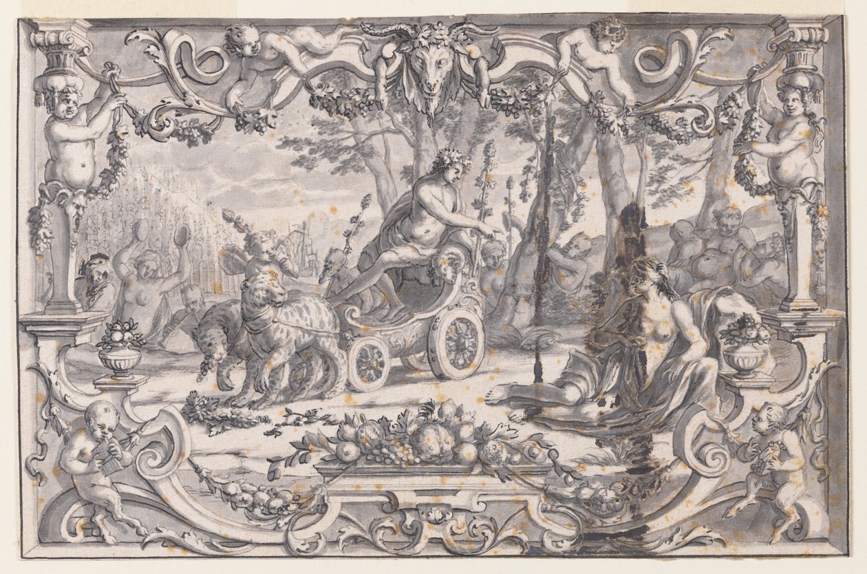 Design for et billedvev: Bacchus og Ariadne av Unknown artist
