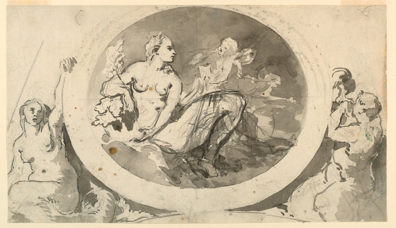 Design for et veggmonument eller fontene av Unknown artist
