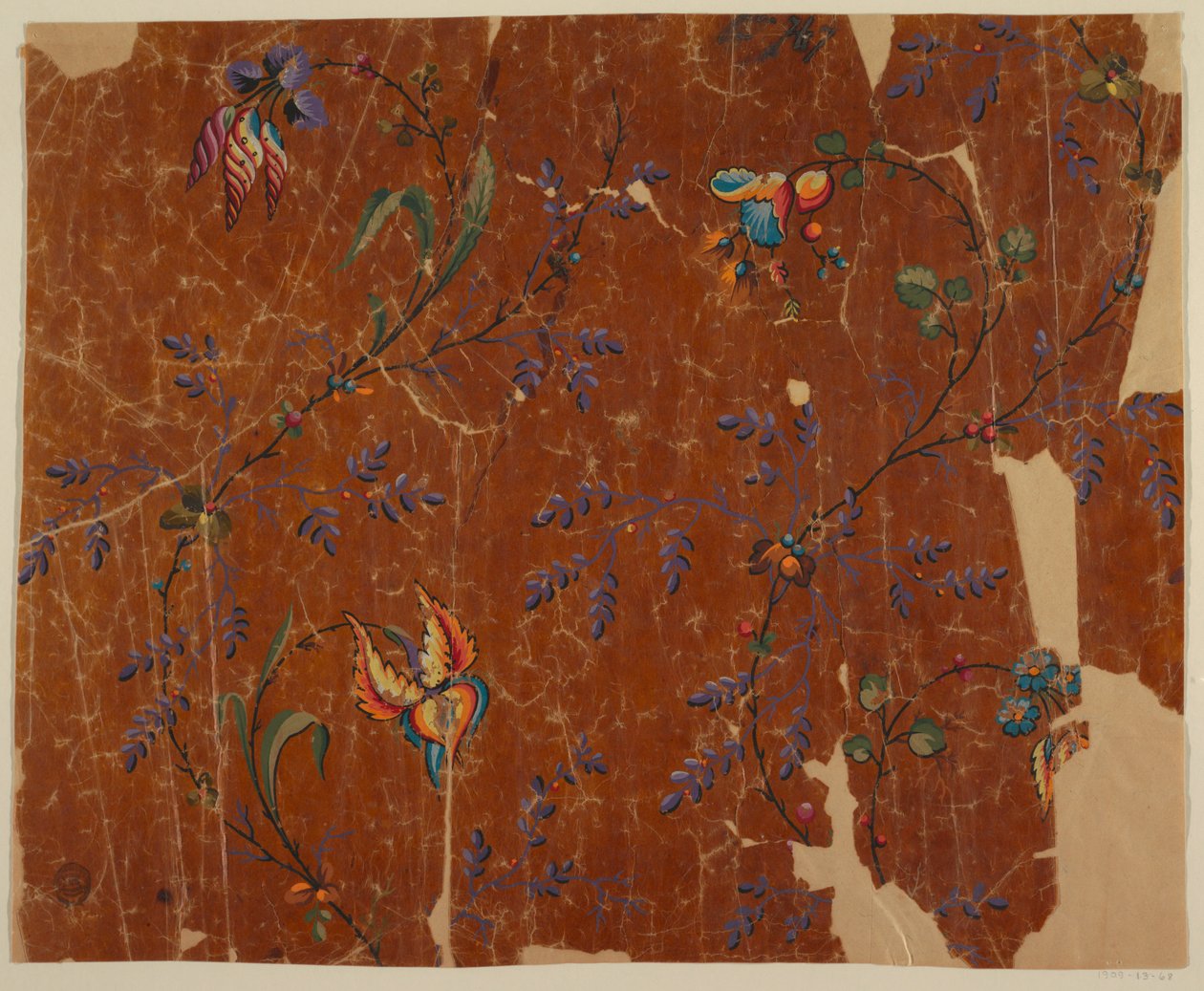 Design for et vevd stoff av Unknown artist