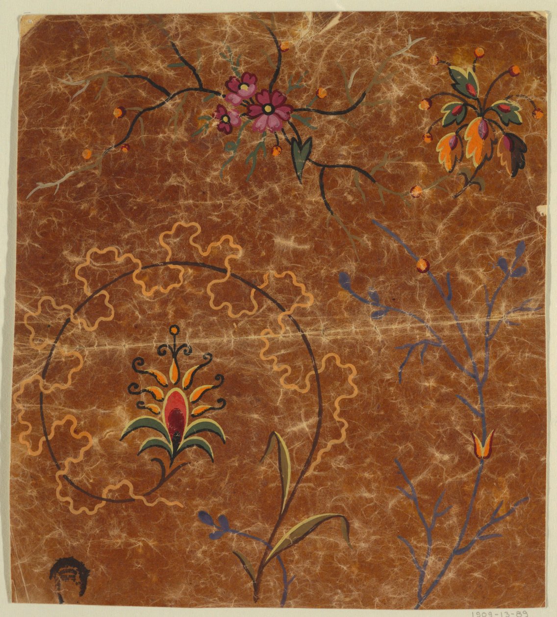 Design for et vevd stoff, fragment av Unknown artist