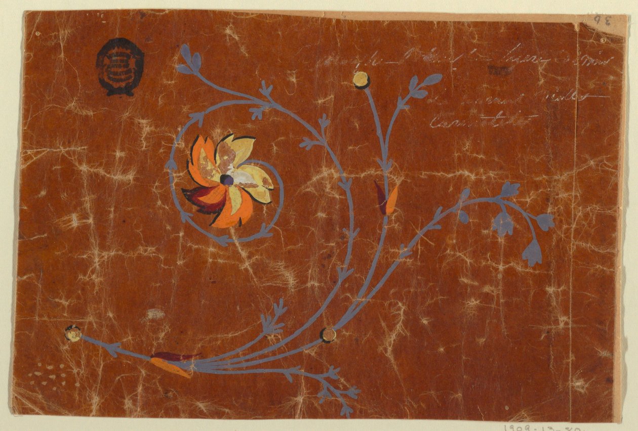 Design for en vevd blomsterrulle av Unknown artist