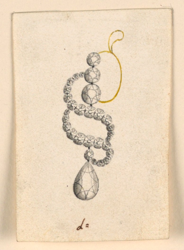 Design for en øredobber av Unknown artist