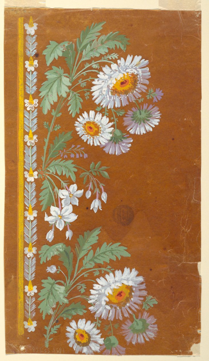 Design for en broderikant av Unknown artist