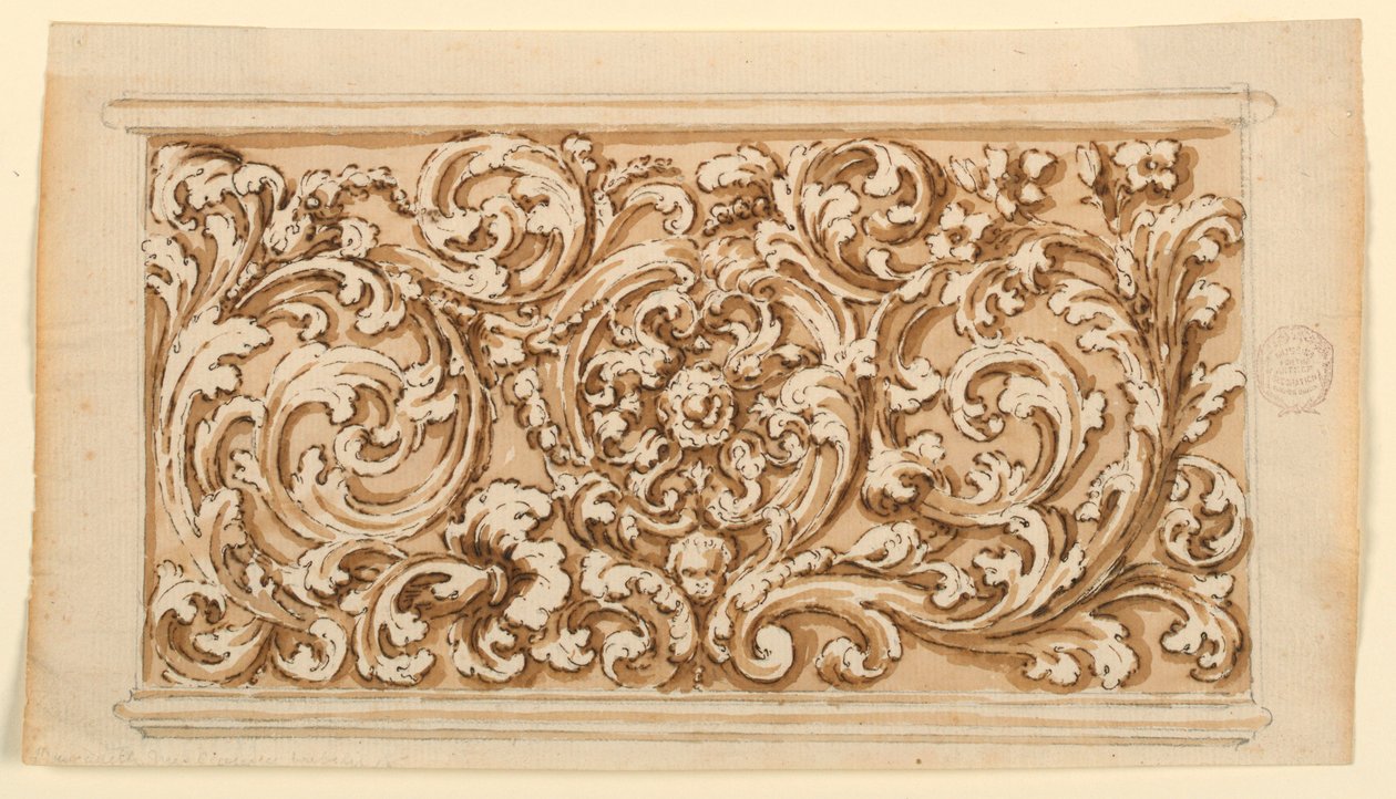 Design for et avlangt panel av Unknown artist