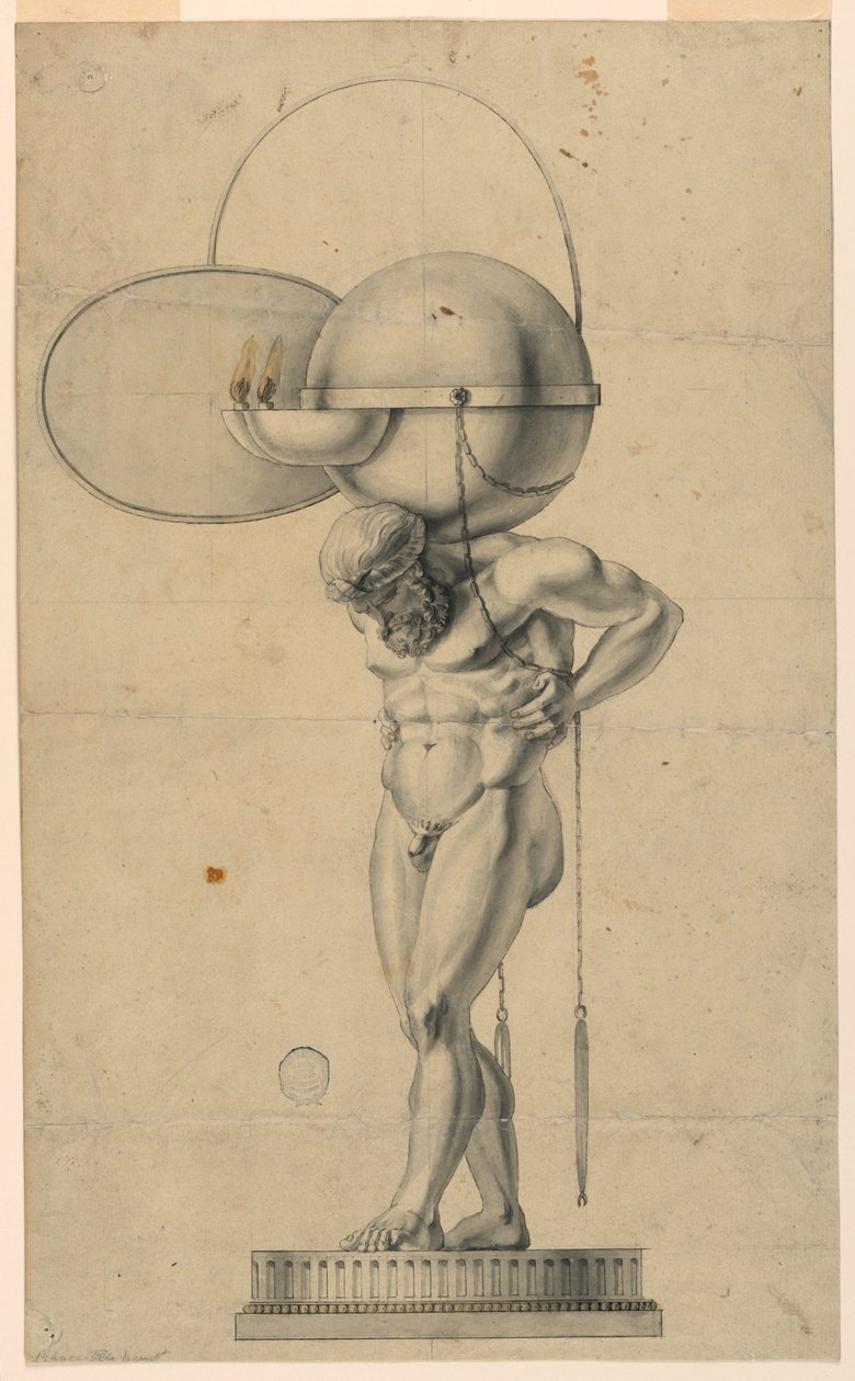 Design for en oljelampe av Unknown artist