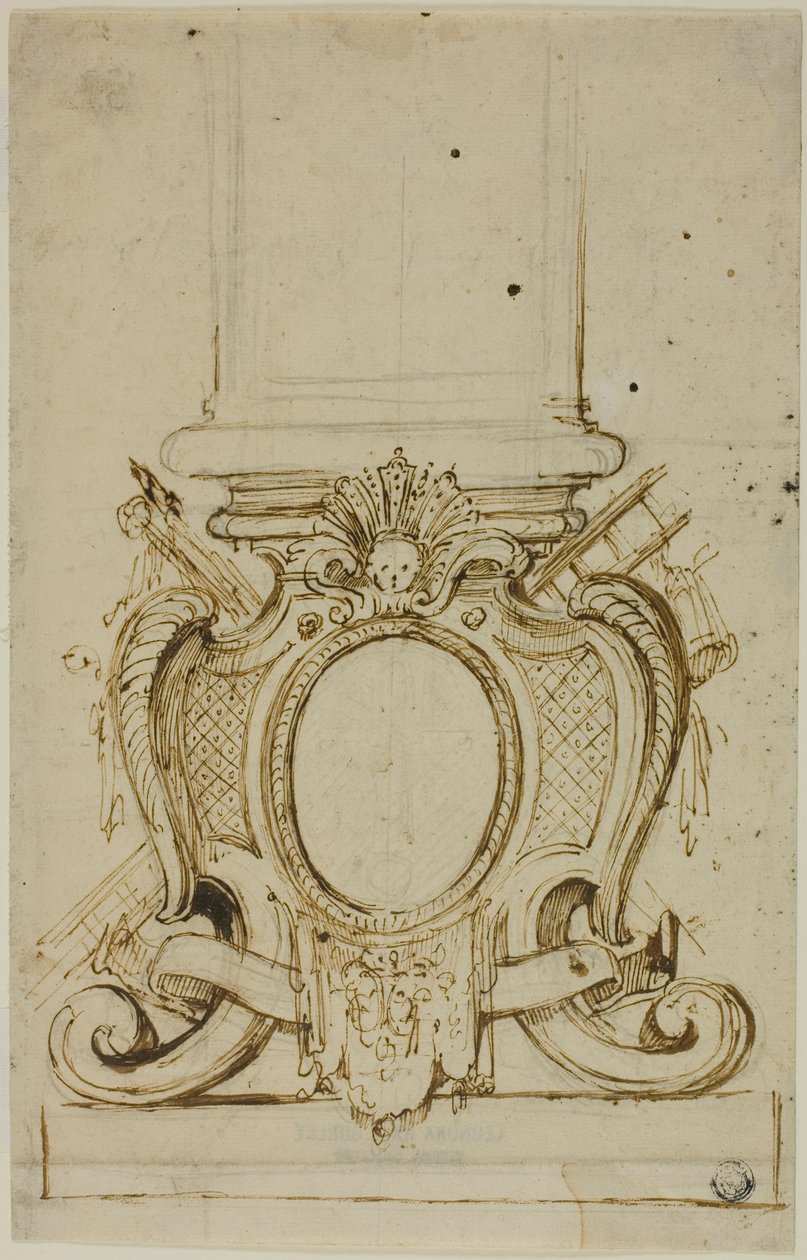 Design for bunnen av en pidestall av Unknown artist