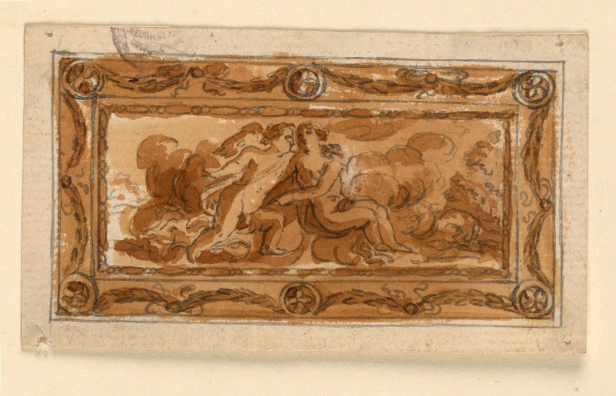 Design for dekselet til en snusboks av Unknown artist
