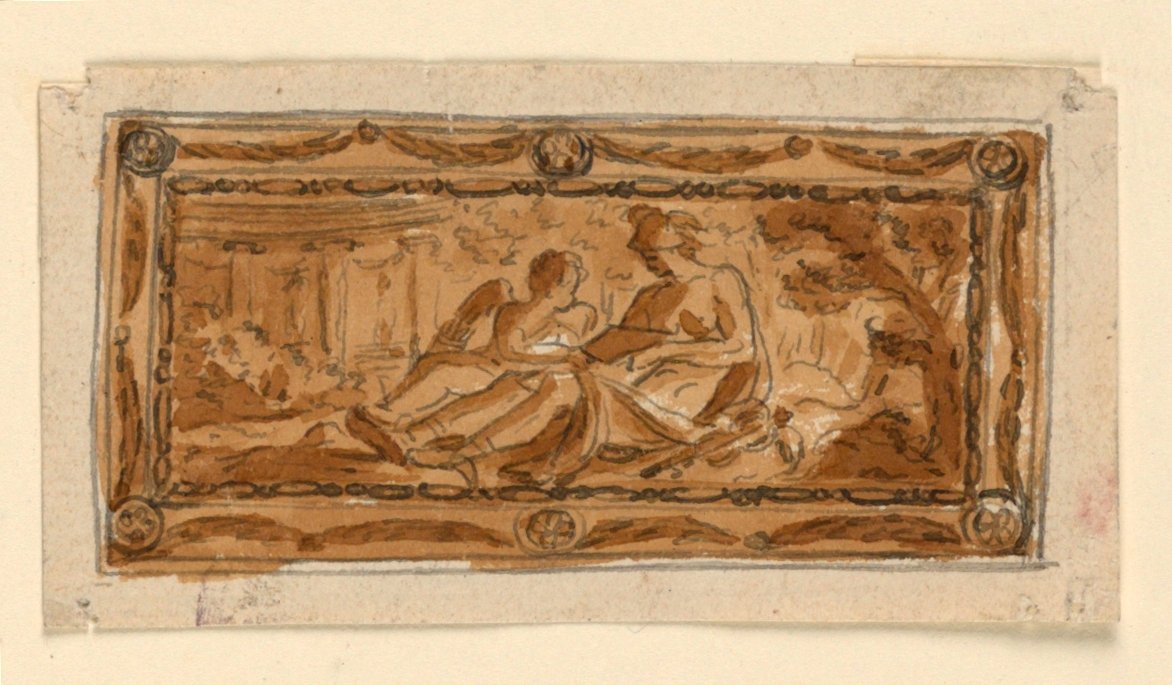 Design for dekselet til en snusboks av Unknown artist