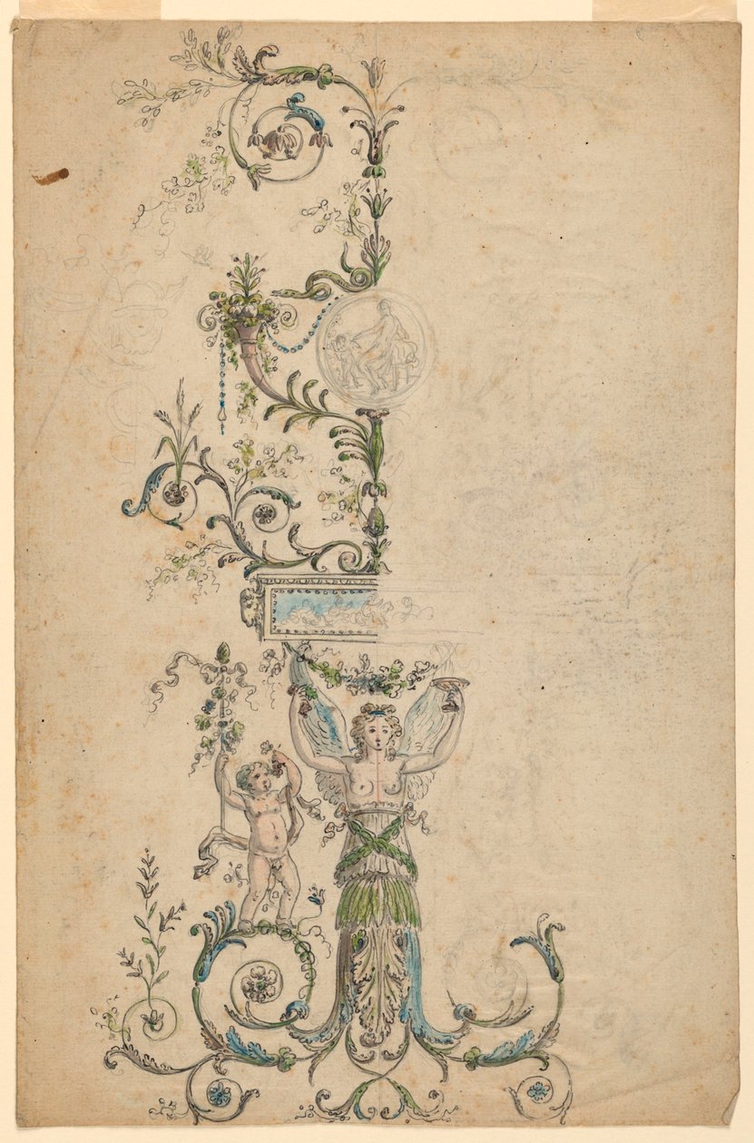 Design for dekorasjon av et panel av Unknown artist