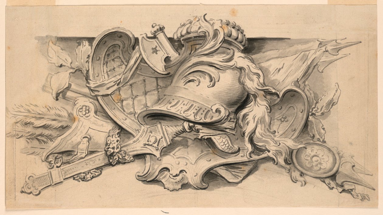 Design for våpentrofé av Unknown artist